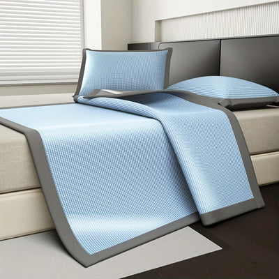 Cooling Mattress Protector with Ice Silk for Hot Sleepers - Ideal for Queen Size Beds-Mattress Protectors-Levereau-180cm*200cm (3-piece set)-Blue-Levereau