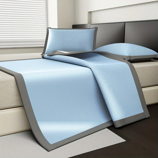 Cooling Mattress Protector with Ice Silk for Hot Sleepers - Ideal for Queen Size Beds-Mattress Protectors-Levereau-180cm*200cm (3-piece set)-Blue-Levereau