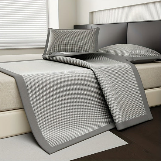 Cooling Mattress Protector with Ice Silk for Hot Sleepers - Ideal for Queen Size Beds-Mattress Protectors-Levereau-180cm*200cm (3-piece set)-Grey-Levereau