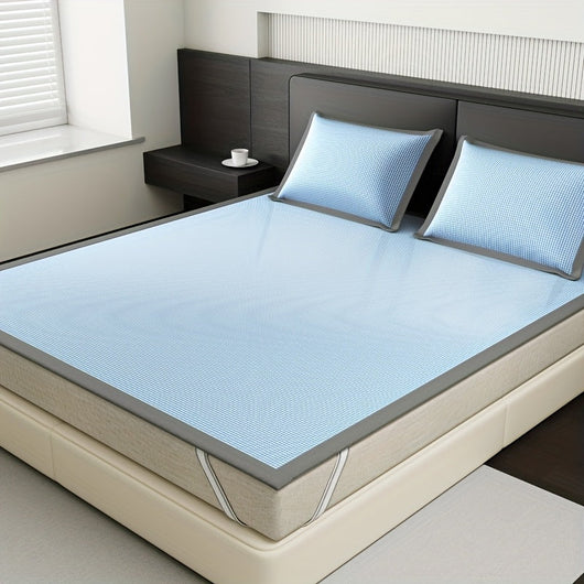 Cooling Mattress Protector with Ice Silk for Hot Sleepers - Ideal for Queen Size Beds-Mattress Protectors-Levereau-90cm*200cm (2-piece set)-Grey-Levereau