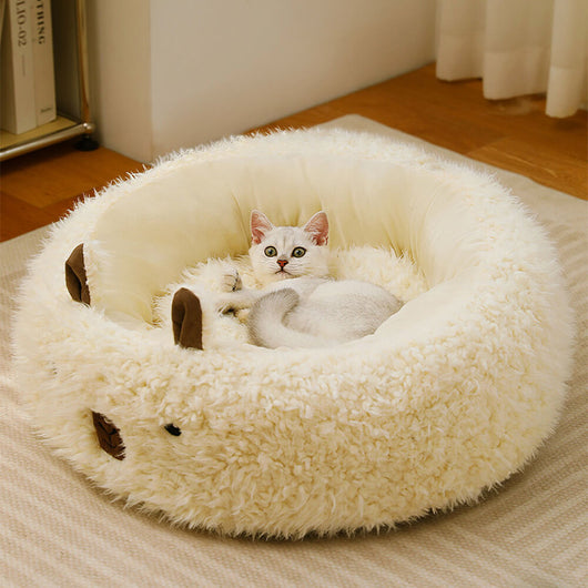 CozyPaw | Alpaca Shaped Pet Bed with Ultra-Soft Fiber Fill for Cats and Small Dogs 0