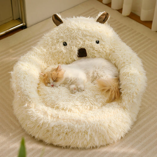 CozyPaw | Alpaca Shaped Pet Bed with Ultra-Soft Fiber Fill for Cats and Small Dogs 5