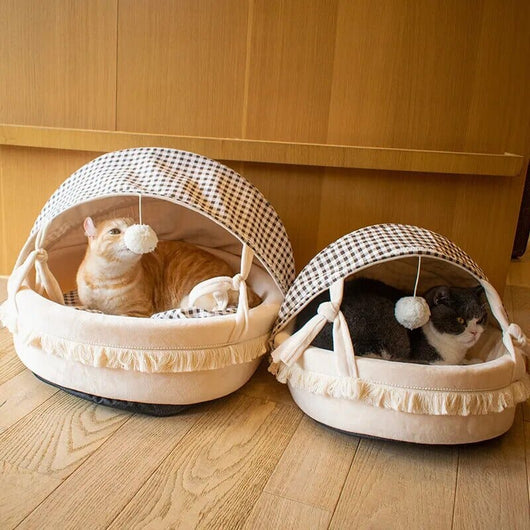 CozyPaw | Closed Pet Sofa Bed with Soft Velvety Fabric for Cats and Small Dogs 2