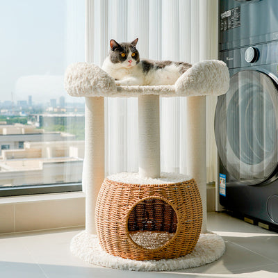 CozyPaw | Modern Cat Tree with Velvet Fabric and Sisal Posts for Indoor Cats in Small Spaces 1