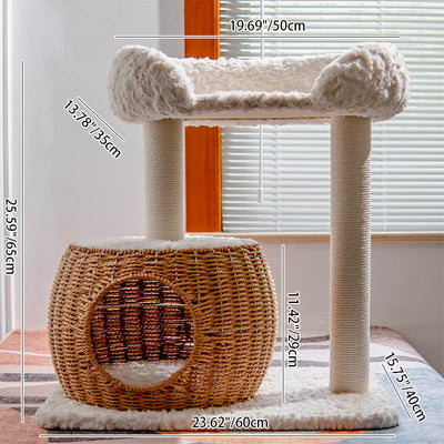 CozyPaw | Modern Cat Tree with Velvet Fabric and Sisal Posts for Indoor Cats in Small Spaces 2