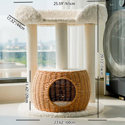 CozyPaw | Modern Cat Tree with Velvet Fabric and Sisal Posts for Indoor Cats in Small Spaces 3