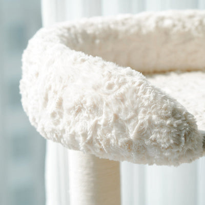 CozyPaw | Modern Cat Tree with Velvet Fabric and Sisal Posts for Indoor Cats in Small Spaces 4