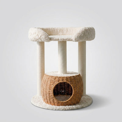 CozyPaw | Modern Cat Tree with Velvet Fabric and Sisal Posts for Indoor Cats in Small Spaces 9