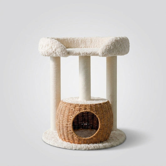 CozyPaw | Modern Cat Tree with Velvet Fabric and Sisal Posts for Indoor Cats in Small Spaces 9