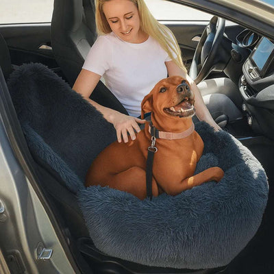 CozyPaw | Plush Dog Car Bed with Safety Leash and Non-Slip Base for Small to Medium Dogs 1