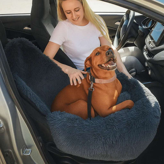 CozyPaw | Plush Dog Car Bed with Safety Leash and Non-Slip Base for Small to Medium Dogs 1