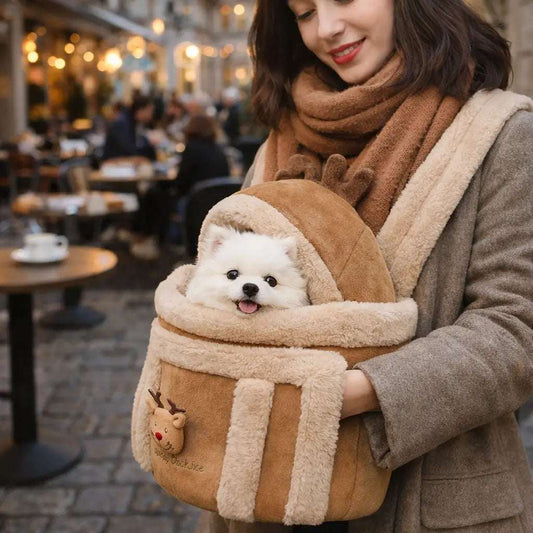 CozyPaw | Plush Dog Carrier Bag with Adjustable Straps for Small Dogs 1