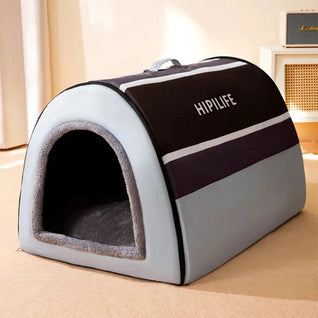 CozyPaw | Warm Folding Dog House Bed for Small and Medium Dogs — 100% Cotton, Machine Washable