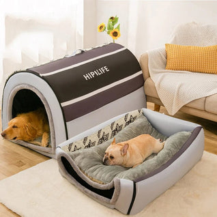 CozyPaw | Warm Folding Dog House Bed for Small and Medium Dogs — 100% Cotton, Machine Washable