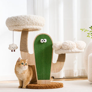 Creative Cat | Modern Cat Tree with Solid Wood and Sisal for Indoor Cats