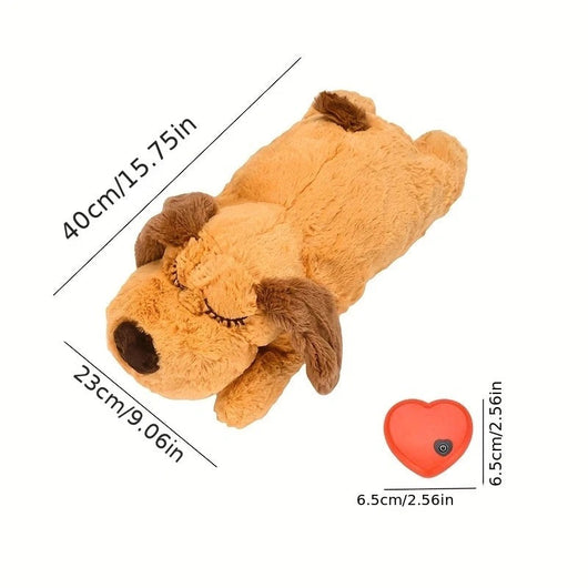 Cuddly Dog Toy with Simulated Heartbeat for Anxiety Relief for Small to Medium Dogs-Plush Dog Toys-Levereau-Default-Levereau