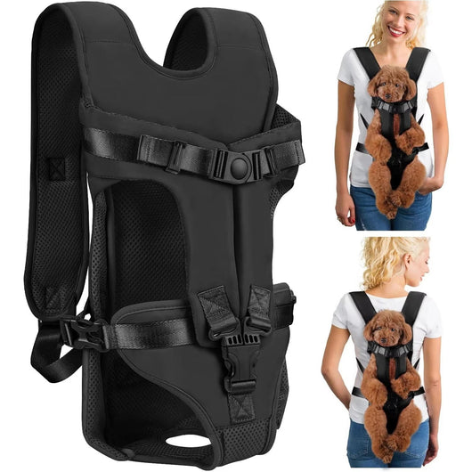 Dog Backpack Carrier with Adjustable Straps and Breathable Mesh for Small to Medium Dogs-Pet Carriers & Travel Products-Levereau-Black-S-Levereau