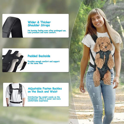 Dog Backpack Carrier with Adjustable Straps and Breathable Mesh for Small to Medium Dogs-Pet Carriers & Travel Products-Levereau-Black-S-Levereau