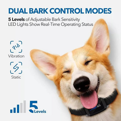 Dog Bark Collar with Adjustable Sensitivity Levels | for Small to Large Breeds-Bark Control Collars-Levereau-Default-Levereau