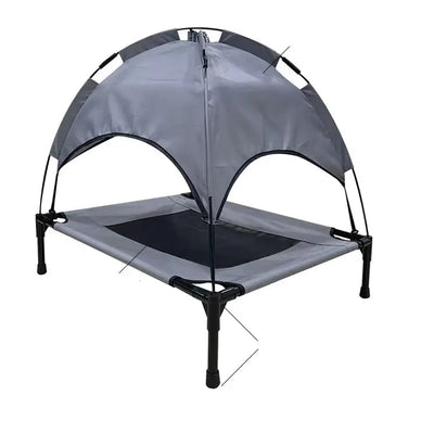 Dog Bed with Elevated Design and Sun Canopy | Breathable Outdoor Lounger for Medium to Large Dogs 2