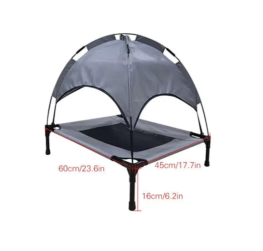 Dog Bed with Elevated Design and Sun Canopy | Breathable Outdoor Lounger for Medium to Large Dogs 3