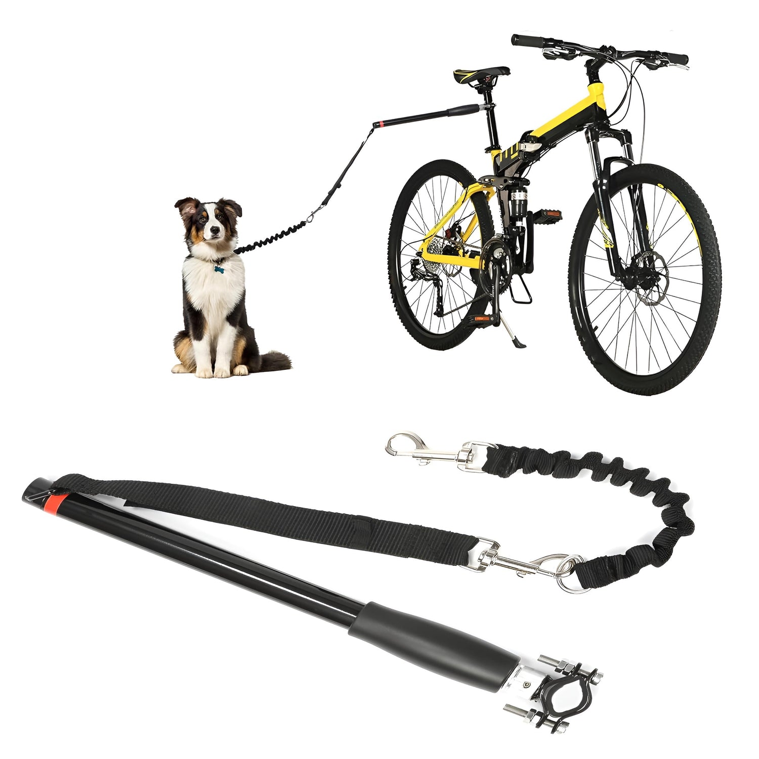 Dog Bicycle Leash with Adjustable Distance Control and Elastic Design for Safe Riding 0
