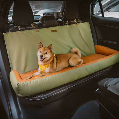 Dog Car Seat Cover with Waterproof Faux Leather and Non-Slip Backing for All Dog Sizes 1