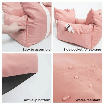 Dog Car Seat with Waterproof Fabric and Cushioned Interior for Small to Medium Dogs 5
