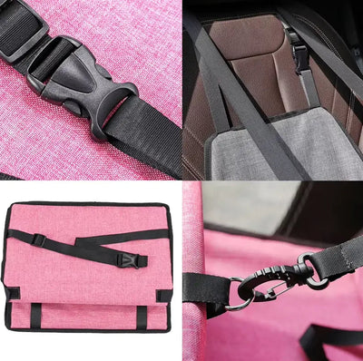 Dog Car Seat with Waterproof Material | For Safe Travel and Comfort for Dogs-Pet Car Seats-Levereau-Pink-Levereau