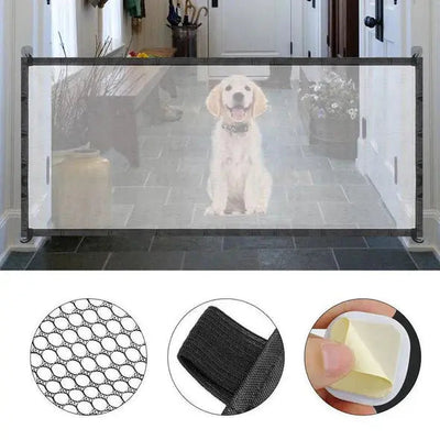 Dog Gate with Flexible Mesh for Indoor Use | Keeps Pets Safe at Home-Pet Gates & Barriers-Levereau-180/75CM-Levereau