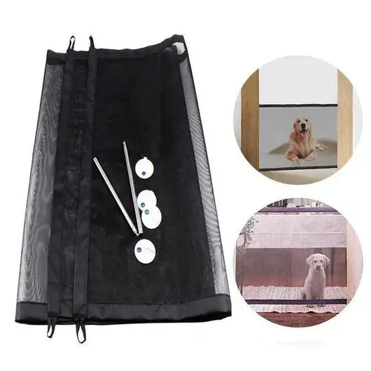 Dog Gate with Flexible Mesh for Indoor Use | Keeps Pets Safe at Home-Pet Gates & Barriers-Levereau-180/75CM-Levereau