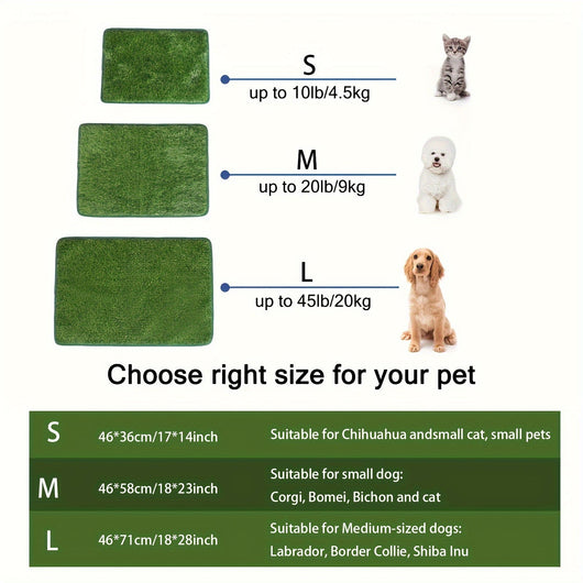 Dog Grass Pee Pad with Non-Slip Backing, Washable and Reusable for Indoor and Outdoor Use 3