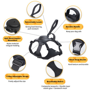 Dog Harness with Handle and Adjustable Fit for Medium to Large Dogs - No Pull Design