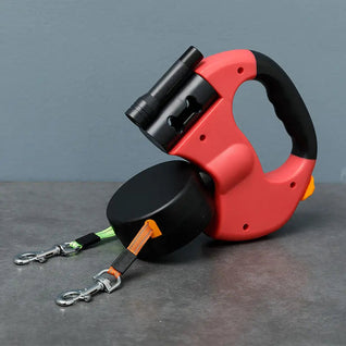 Dog Lead with Anti-Wrap Design & LED Light | for Walking Two Dogs Safely
