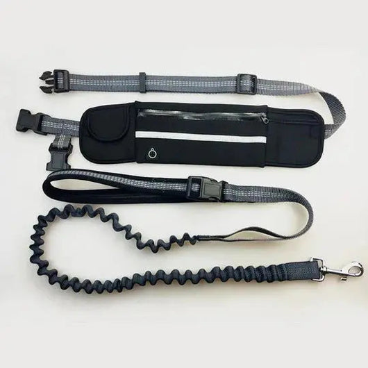 Dog Leash with Adjustable Waist Belt | for Hands-Free Jogging and Walking with Dogs 0