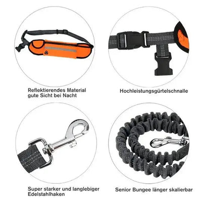 Dog Leash with Adjustable Waist Belt | for Hands-Free Jogging and Walking with Dogs 3