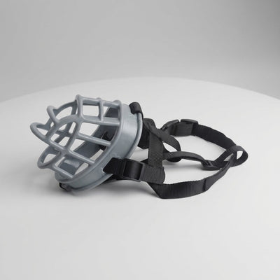Dog Muzzle for Biting | Adjustable Silicone Basket Muzzle for Small to Large Dogs-Dog Muzzles-Levereau-Gray-1-Levereau