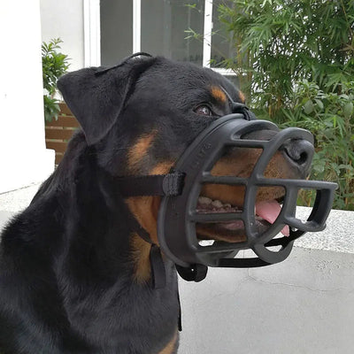 Dog Muzzle for Biting | Adjustable Silicone Basket Muzzle for Small to Large Dogs-Dog Muzzles-Levereau-Black-1-Levereau