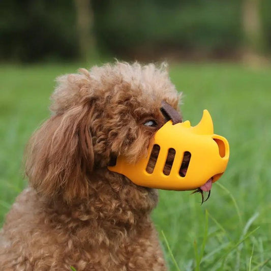 Dog Muzzle with Adjustable Straps and Breathable Mesh for All Dog Sizes-Dog Muzzles-Levereau-Yellow-S (6.5 cm)-Levereau