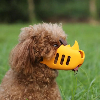 Dog Muzzle with Adjustable Straps and Breathable Mesh for All Dog Sizes-Dog Muzzles-Levereau-Yellow-S (6.5 cm)-Levereau