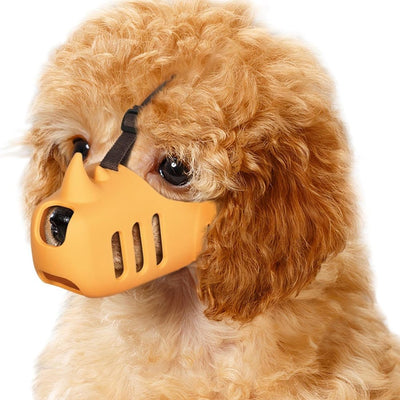Dog Muzzle with Adjustable Straps and Breathable Mesh for All Dog Sizes-Dog Muzzles-Levereau-Yellow-S (6.5 cm)-Levereau