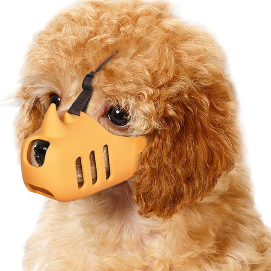 Dog Muzzle with Adjustable Straps and Breathable Mesh for All Dog Sizes-Dog Muzzles-Levereau-Yellow-S (6.5 cm)-Levereau
