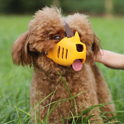 Dog Muzzle with Adjustable Straps and Breathable Mesh for All Dog Sizes-Dog Muzzles-Levereau-Yellow-S (6.5 cm)-Levereau