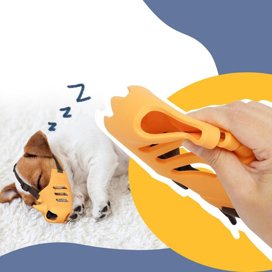 Dog Muzzle with Adjustable Straps and Breathable Mesh for All Dog Sizes-Dog Muzzles-Levereau-Yellow-S (6.5 cm)-Levereau