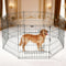 Dog Playpen with 8 Panels and Step-Through Door for Medium Dogs - Indoor/Outdoor Use