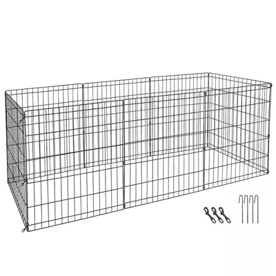 Dog Playpen with 8 Panels and Step-Through Door for Medium Dogs - Indoor/Outdoor Use-Dog Playpens-Levereau-Default-Levereau