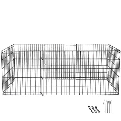 Dog Playpen with 8 Panels and Step-Through Door for Medium Dogs - Indoor/Outdoor Use-Dog Playpens-Levereau-Default-Levereau