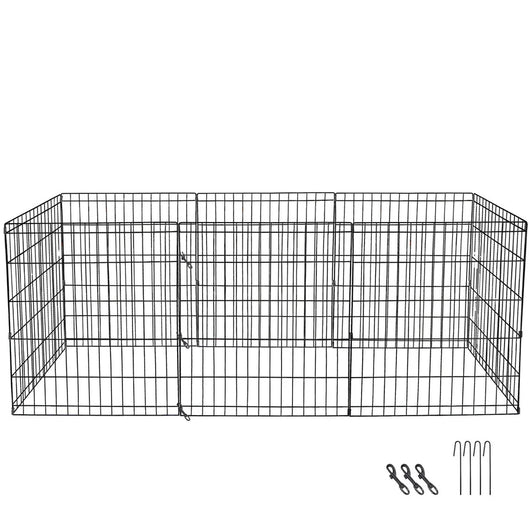 Dog Playpen with 8 Panels and Step-Through Door for Medium Dogs - Indoor/Outdoor Use-Dog Playpens-Levereau-Default-Levereau