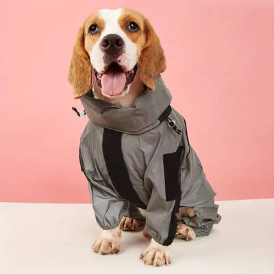 Dog Raincoat with Adjustable Hood and Reflective Stripes for All Breeds 4
