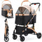 Dog Stroller with Removable Transport Box and Four-Wheel Suspension for Small to Medium Dogs